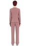 Women's Corded Fabric Knitted V-Neck Pajama Set Baby Overlock Detailed Functional Durable Aesthetic - 6
