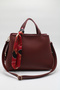 Women's Burgundy Large Size Inner Pocket Double Handle Scarf Detailed Useful Cross Strap Hand, Arm and Shoulder Bag - 5