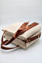 Women's Cream Tan Large Size Inner Pocket Double Handle Scarf Detailed Useful Cross Strap Hand and Shoulder Bag - 7