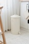 Galvanized Cream Color Pedal Bin 24 Liter Trash Can