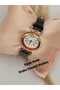 Vintage Retro Model Gold Case New Season Black Crocodile Patterned Strap Women's Wristwatch