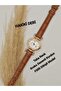 New Model Genuine Leather Women's Wristwatch Stylish Model Tan Color Croco Pattern Strap