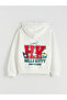 Ozmarka New Season White Printed Girls' Thick Zippered Sweatshirt - 5