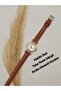 New Model Genuine Leather Women's Wristwatch Stylish Model Tan Color Croco Pattern Strap
