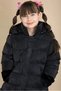 Girl's Inflatable Coat Furry Black Detachable Hood Zippered - 5