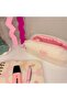 Plush Heart Makeup Bag/Pencil Holder – Pink Zipper & Satin Lining – Special Design - 3