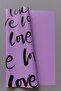 Black Gilded on Purple Background Wrapping Paper with'Love' Written for Bouquet & Gift Package 57X57 4 Pieces - 4