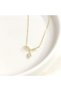 316L Steel Zircon Stone Knot Dangle White Heart Figure Women's Necklace - 2