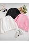 Girls' 3-Piece Colorful Girls' Printed Circular Neck Pink-White-Black Sweatshirt - 2