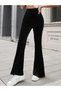 Women's High Waist Flared Velvet Pants - 3