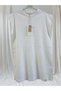 Women's White Color Cotton Soft Crew Neck Sleeveless Slit Detailed Combed Cotton Undershirt 307250 - 2