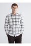 Quality Pieces from Çelebi Store Standard Fit Long Sleeve Checked Embroidered Gabardine Men's Shirt