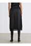 Black Lace Detailed Satin Skirt - 4