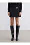 Black Zippered Shorts Skirt - 2