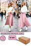 Elastic Waist Pleated Skirt - Color Pink (Standard Size) (50 Pieces)
