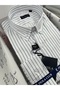 Men's Shirt Pocketless Regular Fit Striped (Navy Blue) - 2