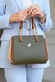 Women's Polo 4-Compartment Chain Detail Long Crisscross Straps & Clutch Bag 4040 (23x19 CM) - 4