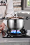 24CM Stainless Steel Cookware Set Glass Lid Multi-purpose Double Handle Design Pot - 2