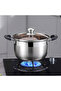 24CM Stainless Steel Cookware Set Glass Lid Multi-purpose Double Handle Design Pot - 3