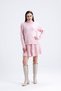Mesh Mini Skirt Fisherman Sweater Bottom Top Knitwear Set - 3