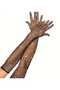 Zircon Stone Embroidered Black Color Mesh Model Breathable Elastic Gloves - 4