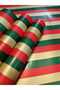 Red Green Gold Stripe Christmas Themed Striped Gift Wrapping and Bouquet Paper 57X57 cm 4 Pieces - 4