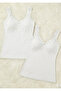 Women's 2-Pack Lace Detailed Cotton Modal Tank Top Set - Soft Texture & Non-Sweat Fabric
