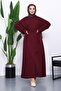 Plum Belted Three-Thread Dress - 2