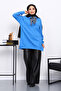 Cobalt Blue Scarf Detailed Collar Tunic - 2