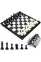 Magnetic Travel Chess Board Set, Foldable Portable Storage Board (Black/White, 25x25x2cm)