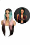 30 inch Multicolor Straight Synthetic Womens Hair Wig Silky Party Wear Adjustable Inner Cap - 2