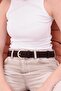 Gold Buckle, Women's Suede Belt, Trouser Belt, Coat Belt. - 3