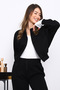Black Three Thread Sweat Cardigan Trouser Set - 4