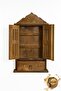 Hand Carved Wooden Key Holder Cabinet |   Wall Mounted with Doors & Drawers - 6