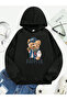 Enjoy Teddy Printed 100% Cotton Kangaroo Pocket Hooded Kids Sweatshirt