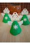 Christmas Felt Ornament Angel Figure in Green Dress Set of 3 - Easy Activity - 7