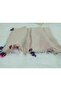 100% Cotton Ezgi Scarf with Floral Pattern Motifs and Beaded Crochet Writing, Kerchief, Mevlit Shawl - 4