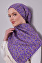 Lilac Mini Letter Detail Twill Silk Scarf-0926 - 3