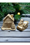 Christmas Decorative Gold Winter House and Santa Claus Decorative Candle Holder Scented - 2