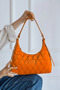 Women's Orange Quilted Patterned Baguette Shoulder Bag, Hand and Shoulder Bag Suitable for Daily Use - 2