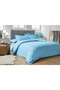 Geometric Double Jacquard Satin Duvet Cover Set Aqua - 4