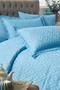 Geometric Double Jacquard Satin Duvet Cover Set Aqua - 2
