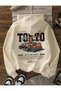 Unisex Women/Men Undergraund Special Printed Color Oversized Hooded Cotton Sweatshirt - 2