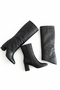 Rapit Black Leather Removable Heel (8 cm Heel Height) Daily Use Boots and Boots - 2