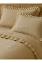 Ruffled Cotton Duvet Cover Set Double Size Beige 200X220Cm - 3
