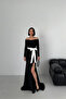 Maxi Balık Slit White Bow Graduation Evening Dress - 7