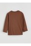 Vizyon New Season Brown Crew Neck Long Sleeve Baby Boy T-Shirt - 3