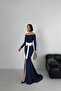 Maxi Balık Slit White Bow Graduation Evening Dress - 6