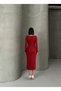 Long Sleeve Midi Length Front Slit Stone Print Fabric Graduation Evening Dress - 6