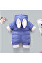 Girls Boys Baby Rabbit Eared Winter Thick Cute Lining Puffer Jumpsuit Coat - 2